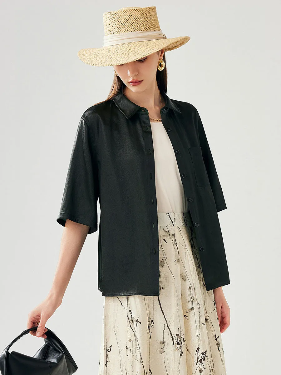 Women's Short Sleeves Button Down Pocket Shirt sold by COMOBOCA product image thumbnail 5