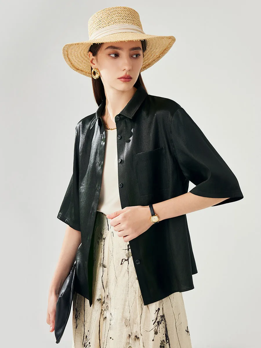 Women's Short Sleeves Button Down Pocket Shirt sold by COMOBOCA product image thumbnail 3