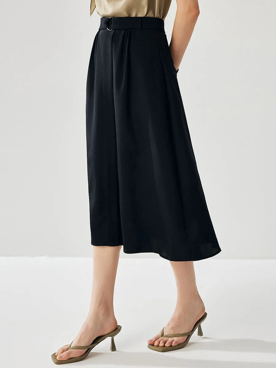Women's High Waisted Belted Midi Pocket Skirt sold by COMOBOCA product image thumbnail 3