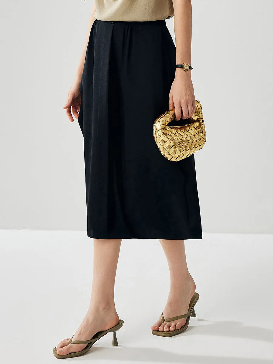 Women's High Waisted Belted Midi Pocket Skirt sold by COMOBOCA