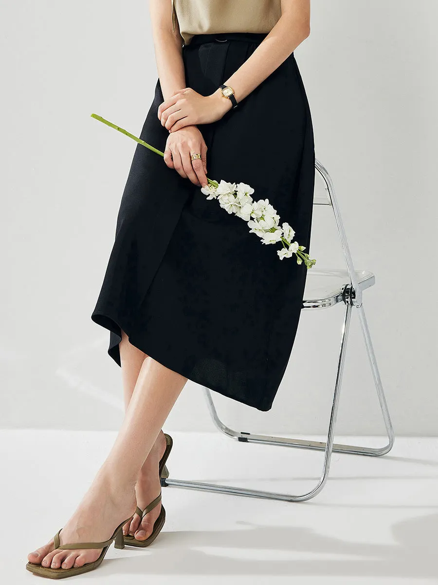 Women's High Waisted Belted Midi Pocket Skirt sold by COMOBOCA product image thumbnail 5