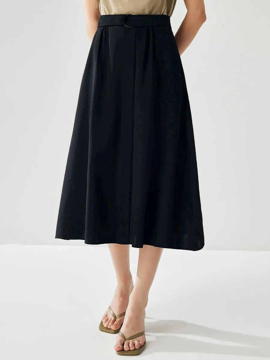 Women's High Waisted Belted Midi Pocket Skirt sold by COMOBOCA product image thumbnail 4