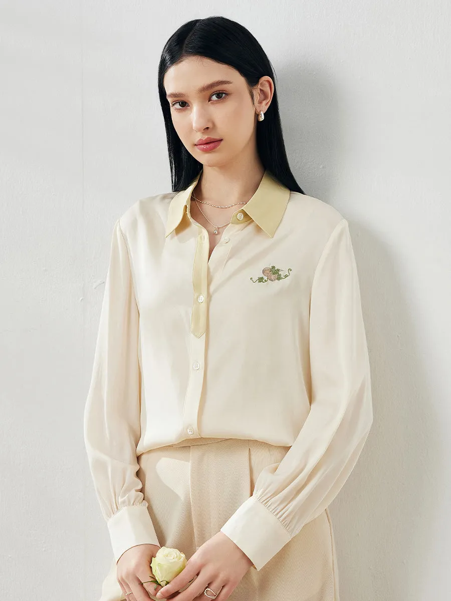 Women's Embroidered Shirt with Contrasting Collar sold by COMOBOCA product image thumbnail 4