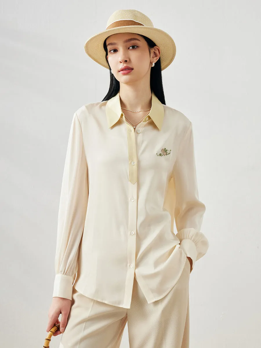 Women's Embroidered Shirt with Contrasting Collar sold by COMOBOCA product image thumbnail 5