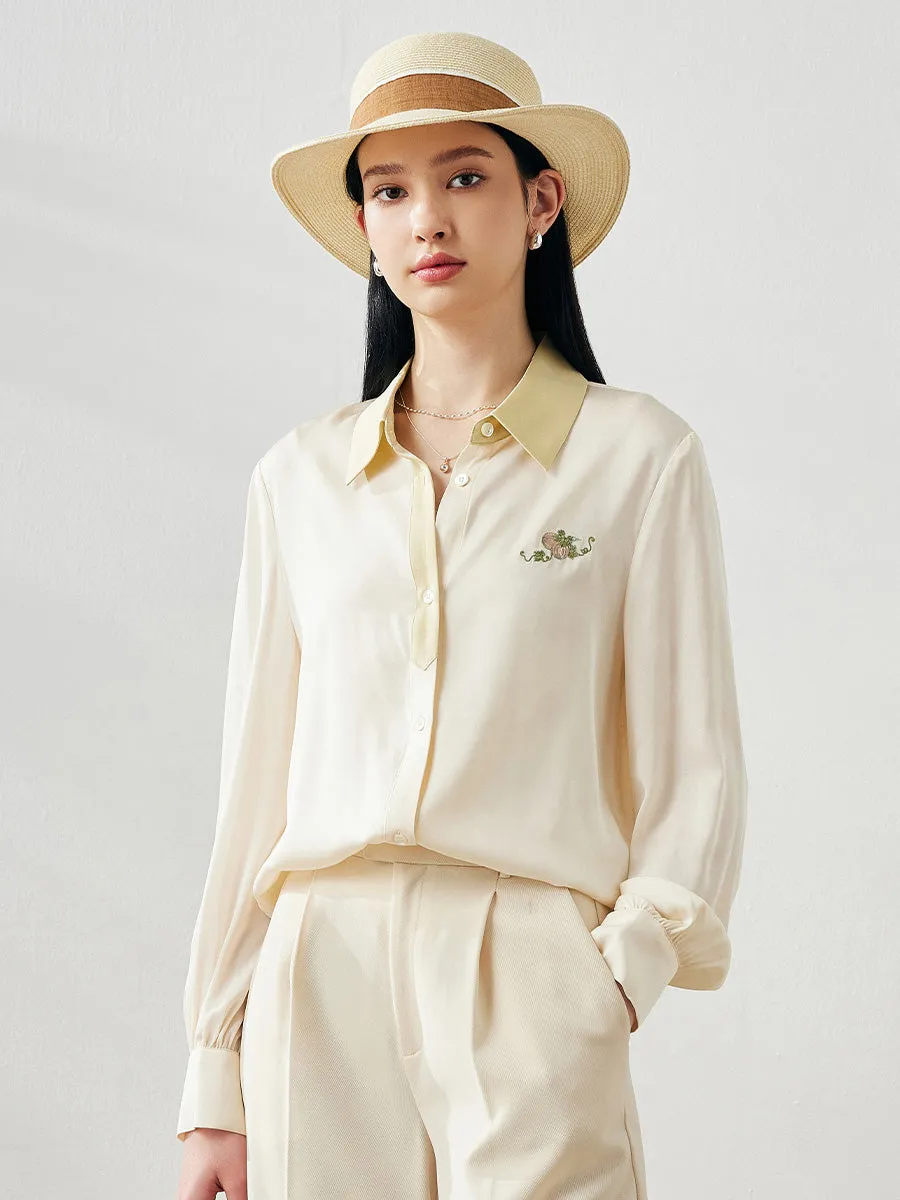 Women's Embroidered Shirt with Contrasting Collar sold by COMOBOCA product image thumbnail 2