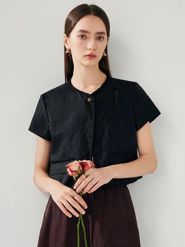 COMOBOCA Mulberry Silk Women's Crochet Trim Vest Silk Top sold by COMOBOCA