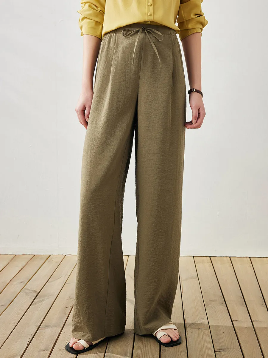 Women's Wide Leg Drawstring Pocket Pants sold by COMOBOCA product image thumbnail 4