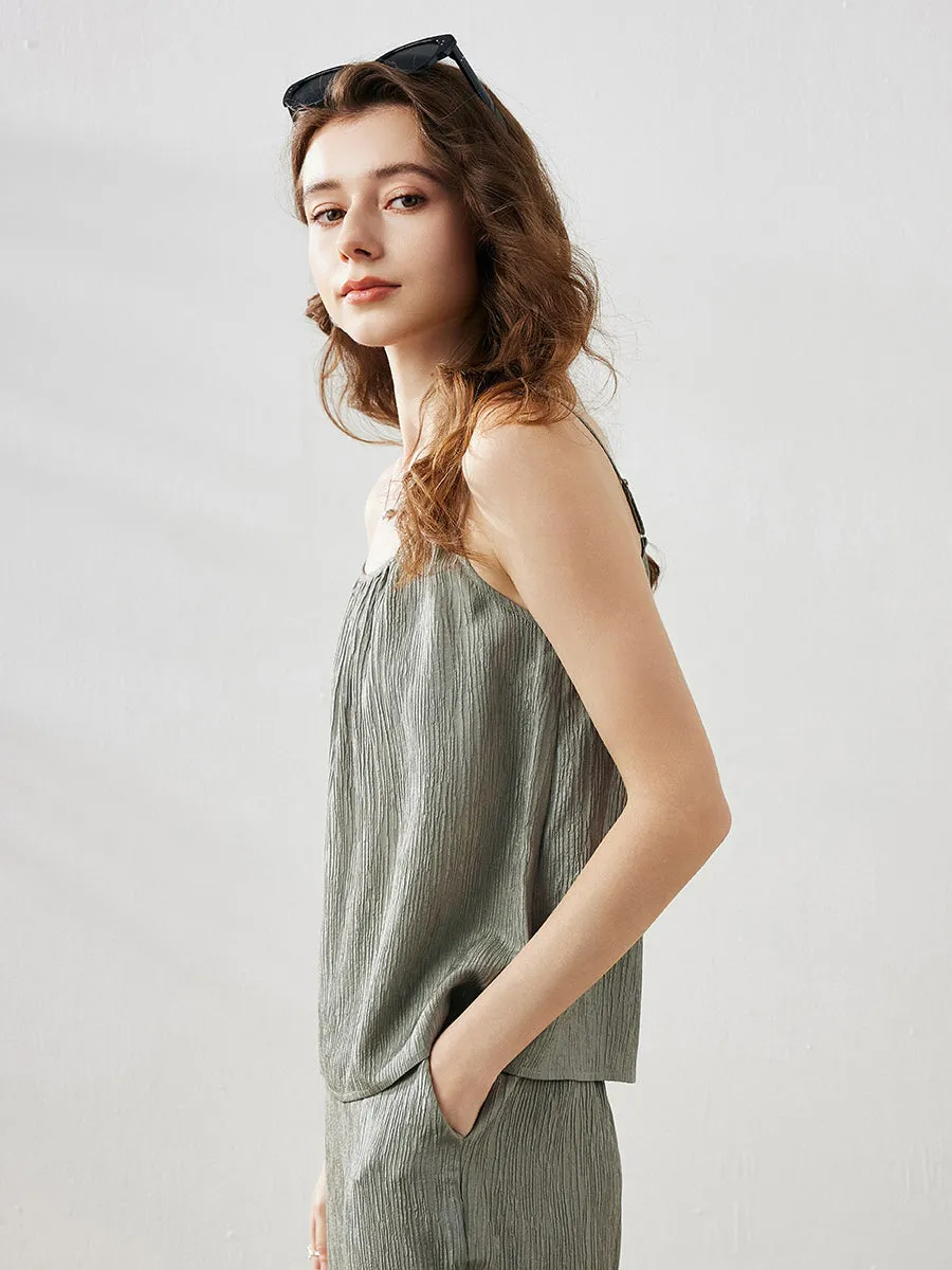 Women's Crinkled Pleated Camisole Top sold by COMOBOCA product image thumbnail 2