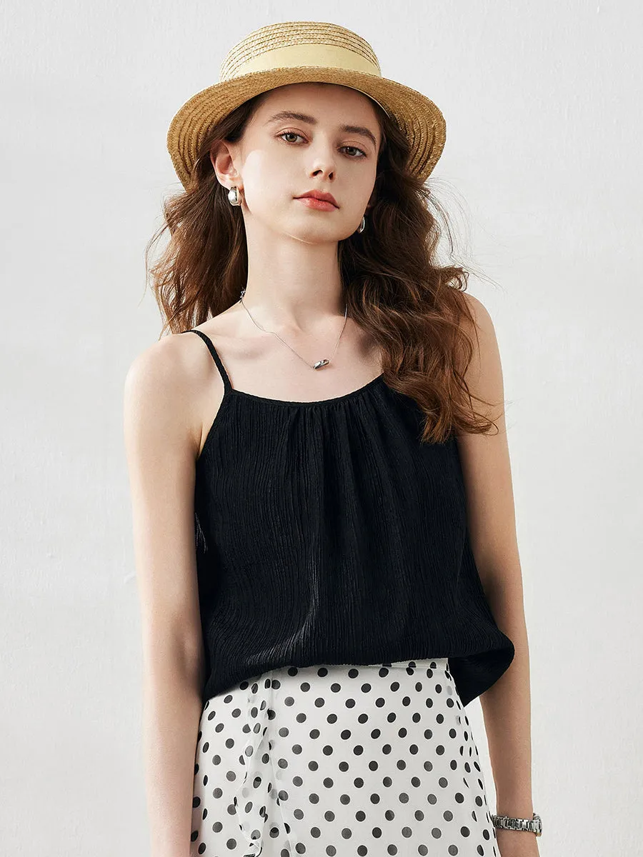 Women's Crinkled Pleated Camisole Top sold by COMOBOCA product image thumbnail 5