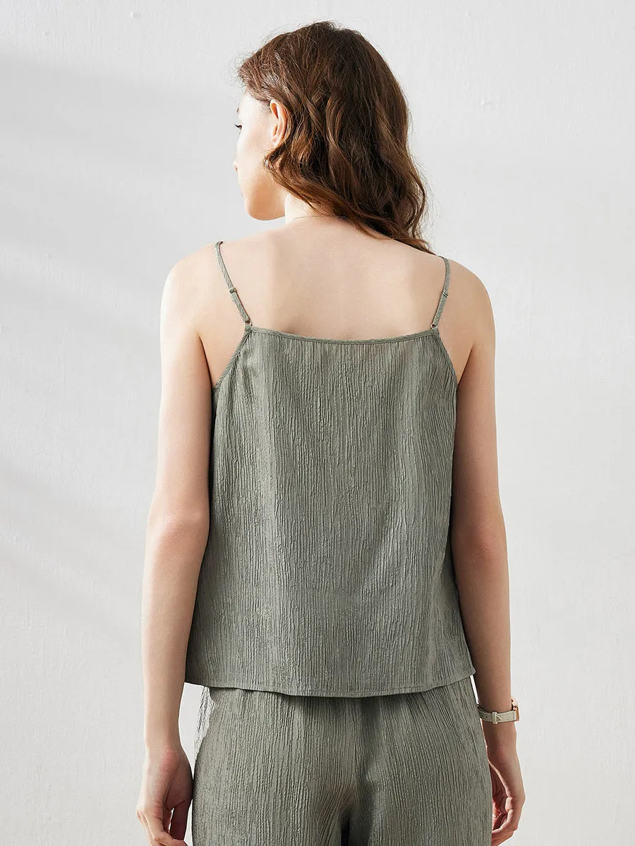 Women's Crinkled Pleated Camisole Top sold by COMOBOCA product image thumbnail 3