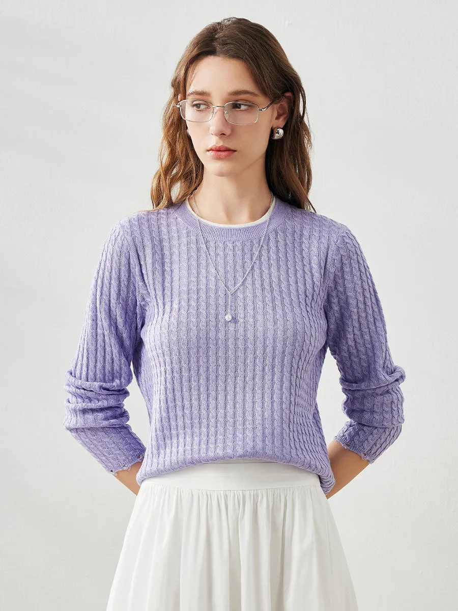 Women's Cable Knit Ribbed Sweater sold by COMOBOCA product image thumbnail 2