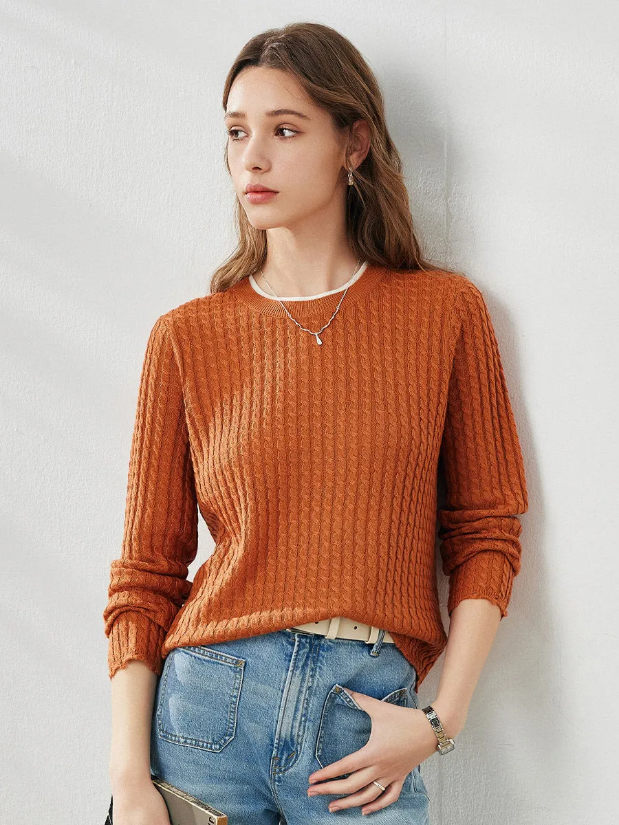 Women's Cable Knit Ribbed Sweater sold by COMOBOCA product image thumbnail 5