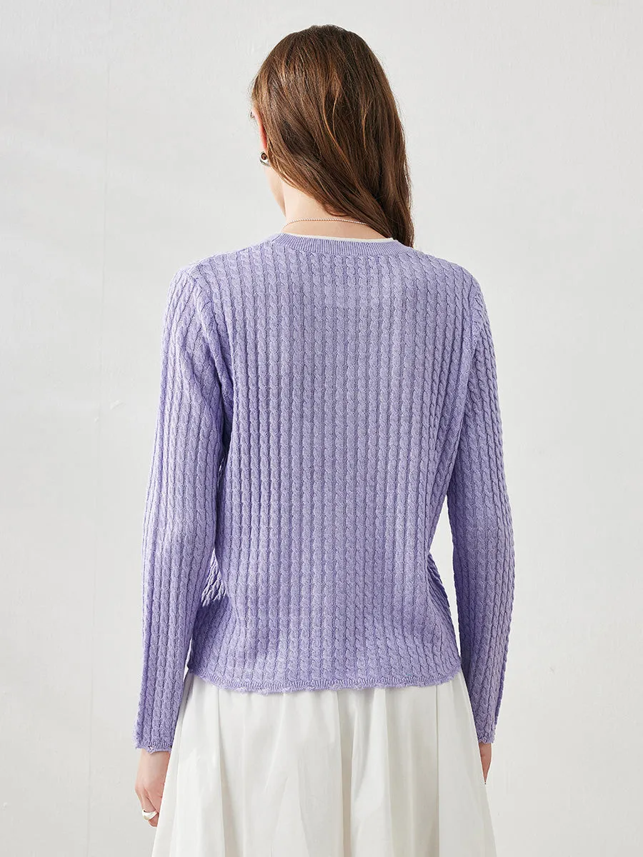 Women's Cable Knit Ribbed Sweater sold by COMOBOCA product image thumbnail 3