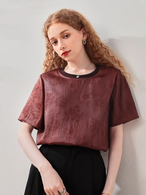 Women's Elegant Floral Print T-Shirt sold by COMOBOCA