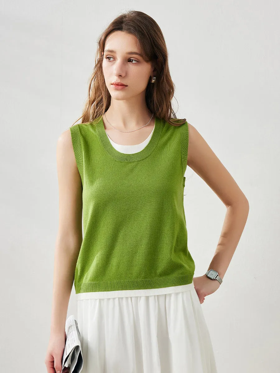 Women's Faux Layered Look Tank Top sold by COMOBOCA product image thumbnail 2