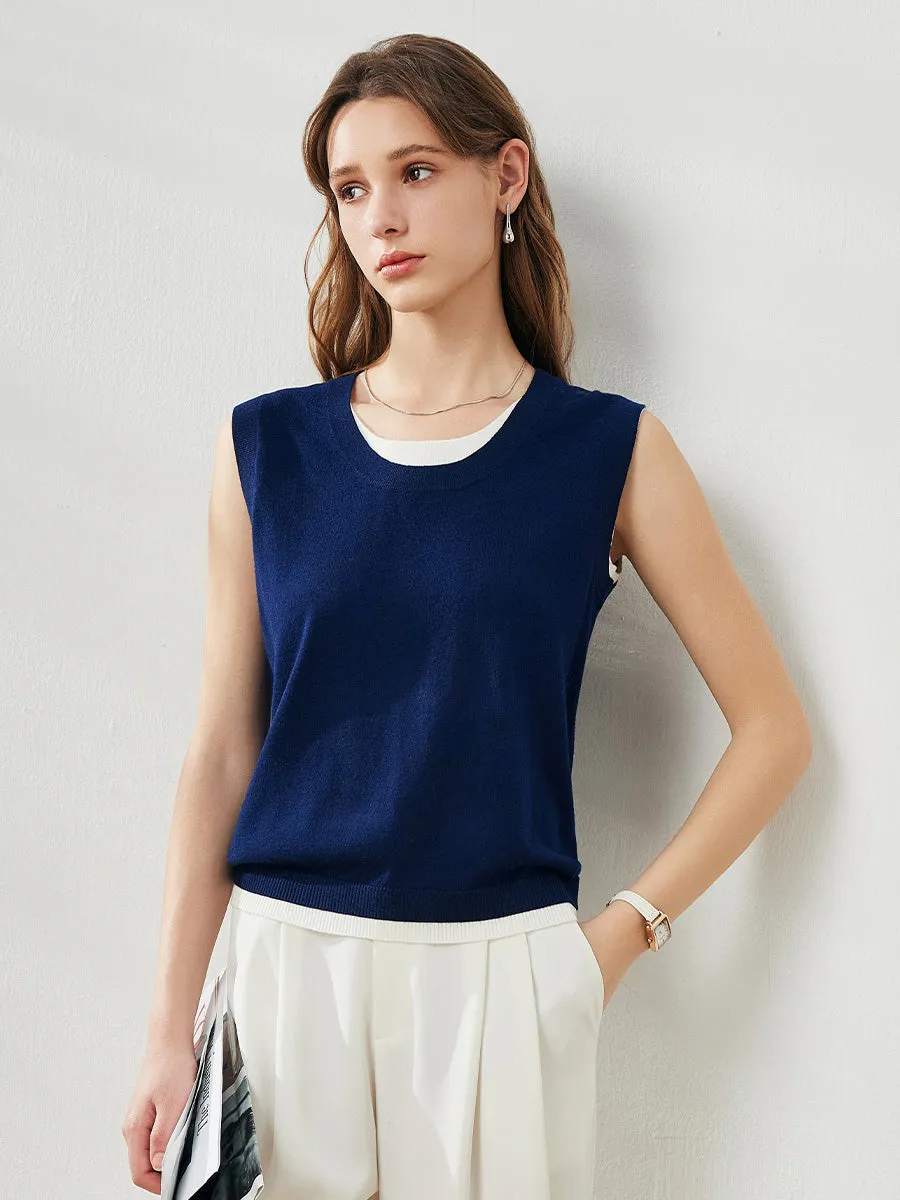 Women's Faux Layered Look Tank Top sold by COMOBOCA product image thumbnail 5