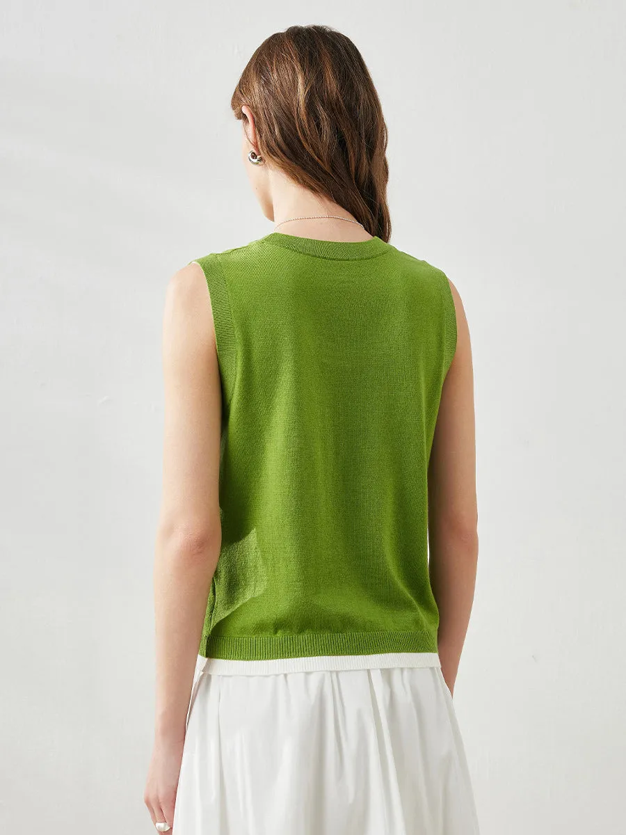 Women's Faux Layered Look Tank Top sold by COMOBOCA product image thumbnail 3