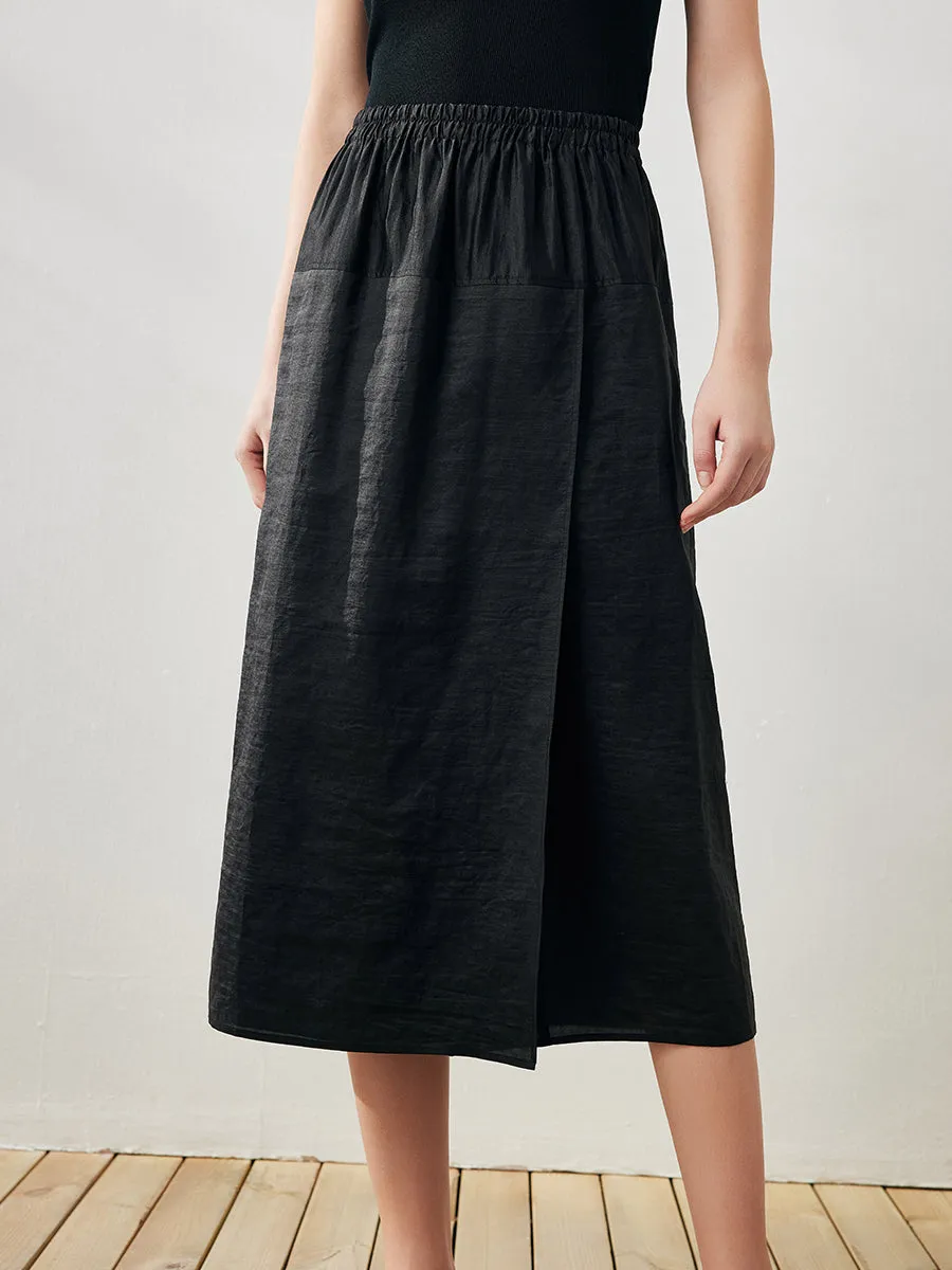 COMOBOCA Women's Elastic Waist Mulberry Silk Midi Skirt sold by COMOBOCA product image thumbnail 4