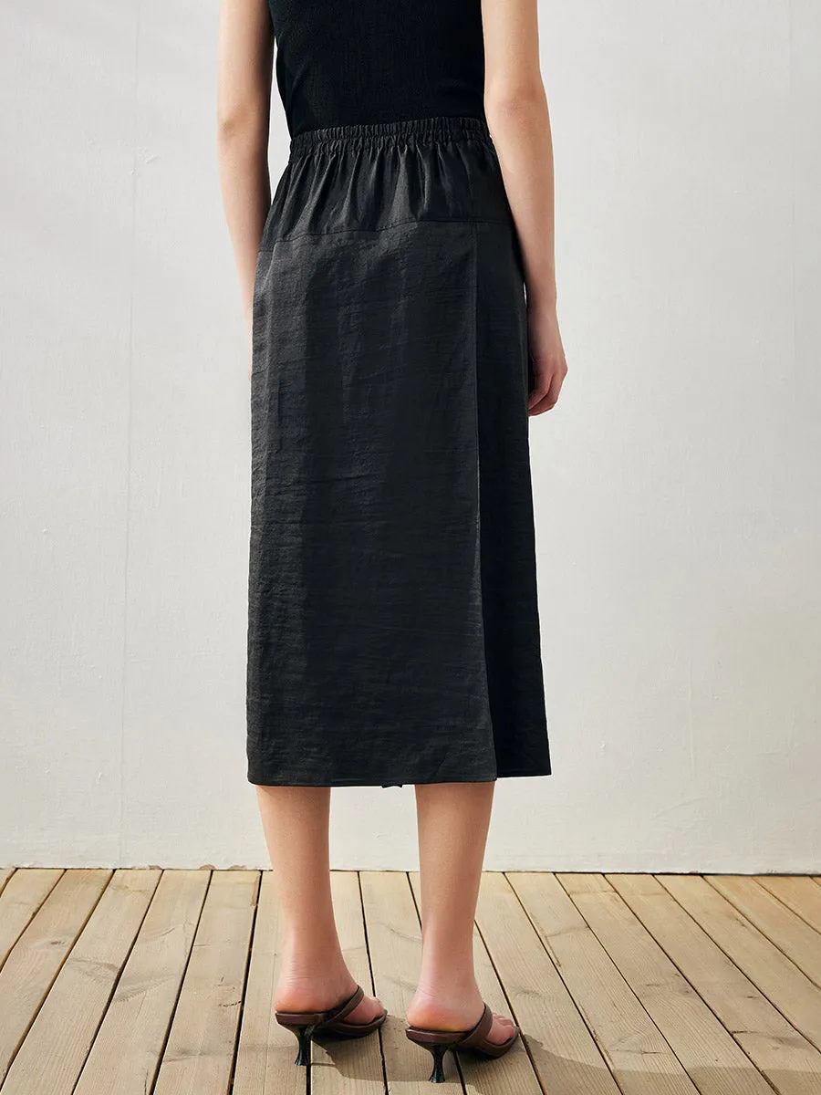 COMOBOCA Women's Elastic Waist Mulberry Silk Midi Skirt sold by COMOBOCA product image thumbnail 2