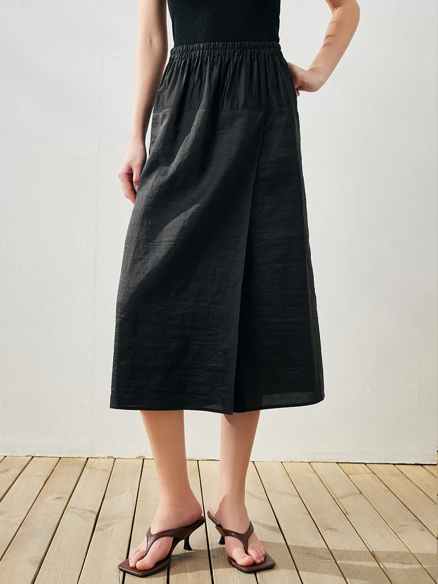 COMOBOCA Women's Elastic Waist Mulberry Silk Midi Skirt sold by COMOBOCA