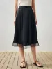 100% Mulberry Silk Women's Pleated Sheer Hemline Skirt sold by COMOBOCA