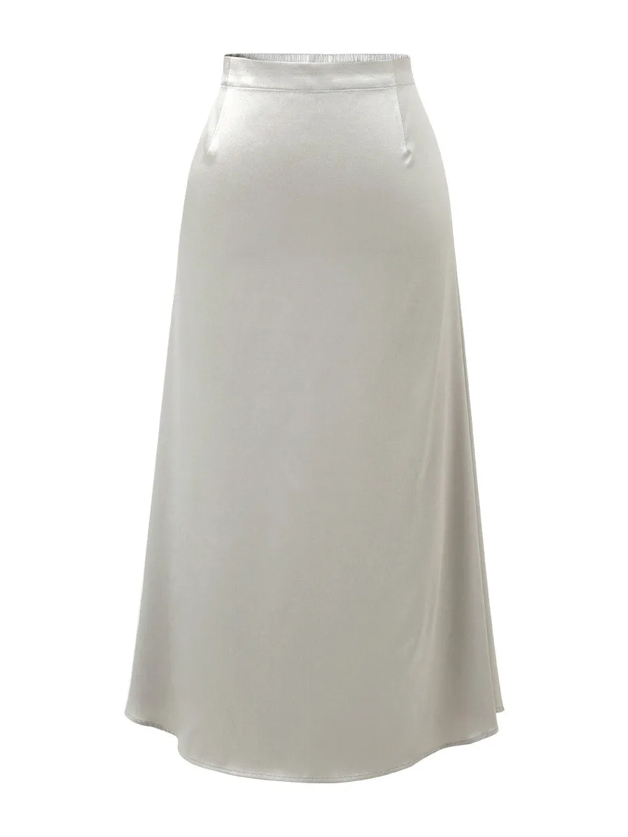 Women's Elastic Waistband Chic Midi Skirt sold by COMOBOCA product image thumbnail 5