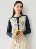 Women's Floral Ribbed Button-Up Cardigan sold by COMOBOCA