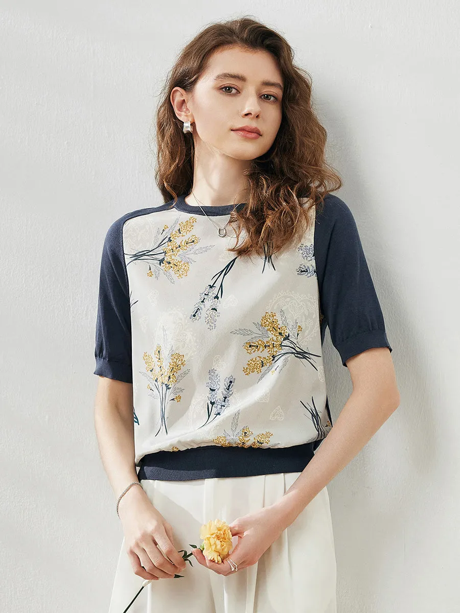 Women's Floral Print Raglan Sleeve T-Shirt sold by COMOBOCA