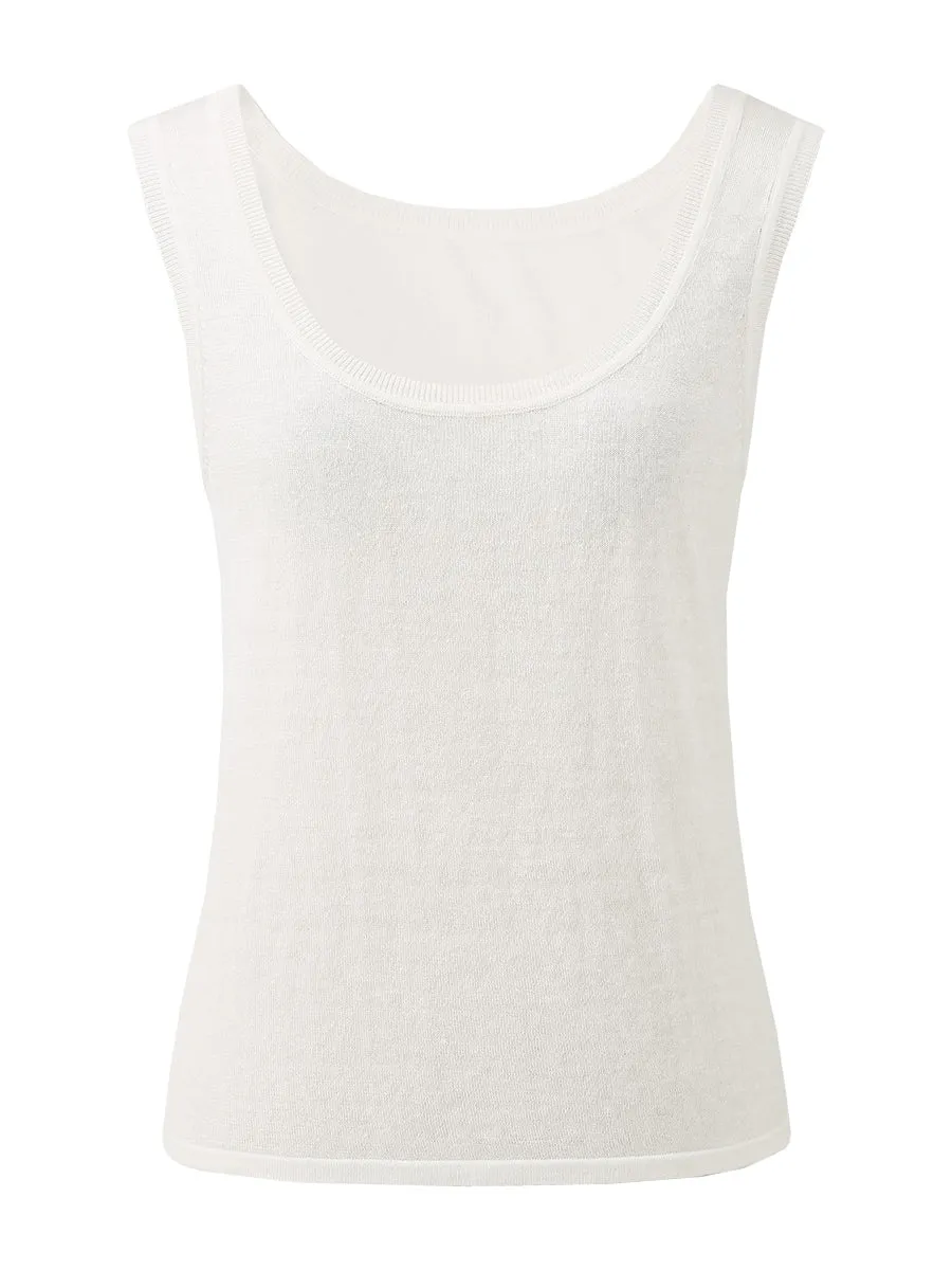 Women's Linen Versatile Basic Tank Top sold by COMOBOCA product image thumbnail 4