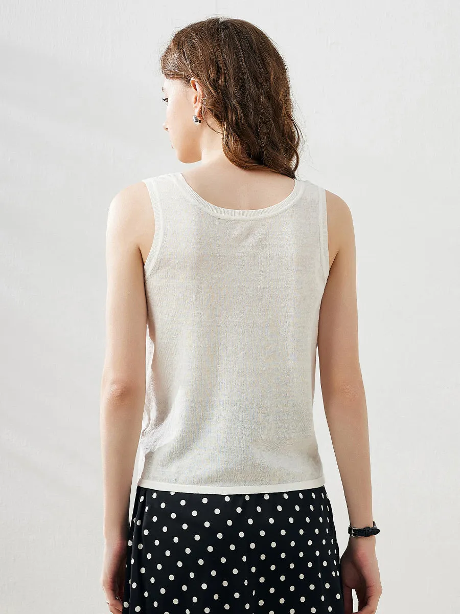 Women's Linen Versatile Basic Tank Top sold by COMOBOCA product image thumbnail 3