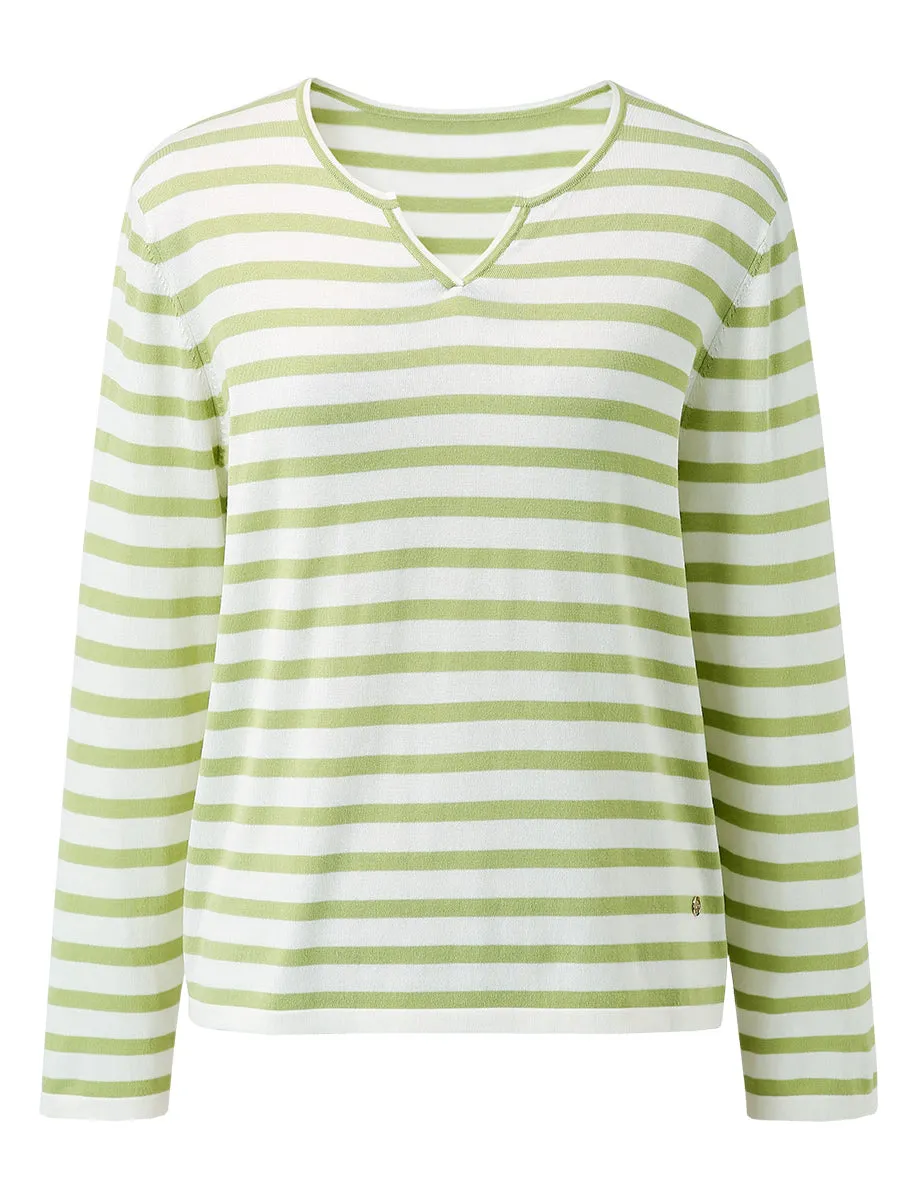 Women's Striped Long Sleeve V-Neck T-Shirt sold by COMOBOCA product image thumbnail 4