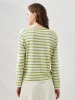 Women's Striped Long Sleeve V-Neck T-Shirt sold by COMOBOCA