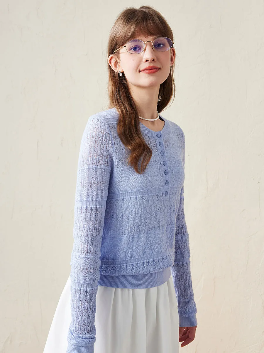 100% Wool Women's Stylish Lace Knit Sweater sold by COMOBOCA product image thumbnail 2