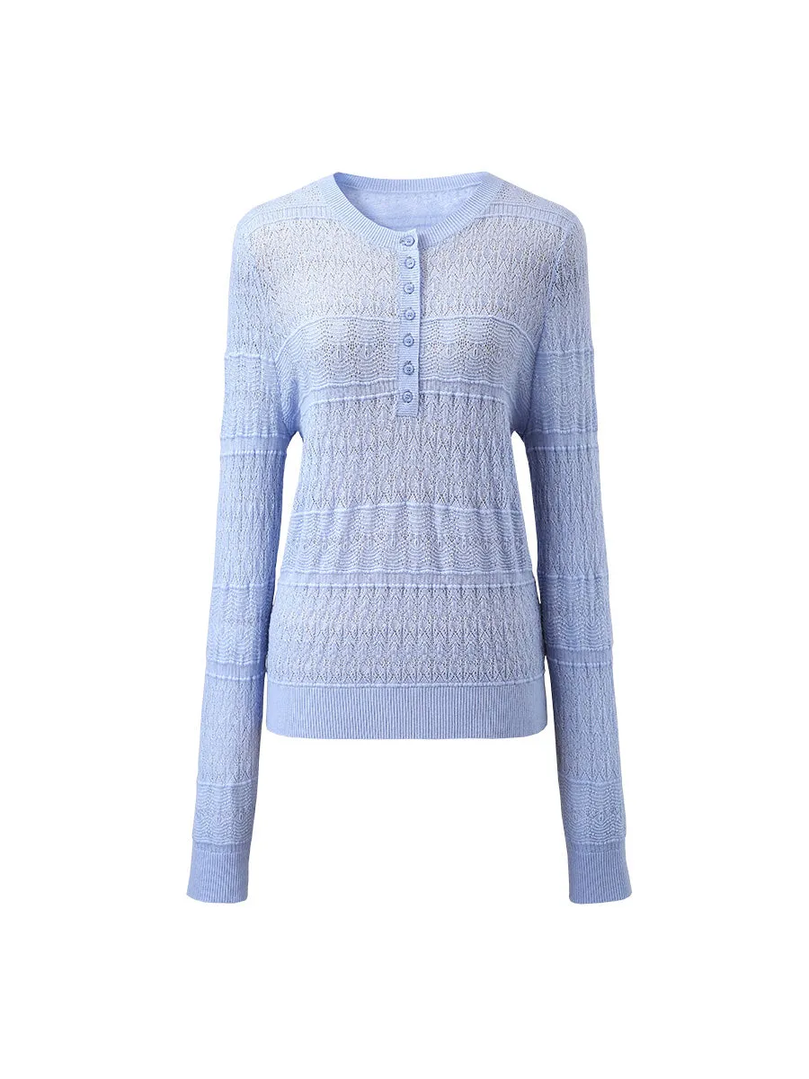 100% Wool Women's Stylish Lace Knit Sweater sold by COMOBOCA product image thumbnail 4