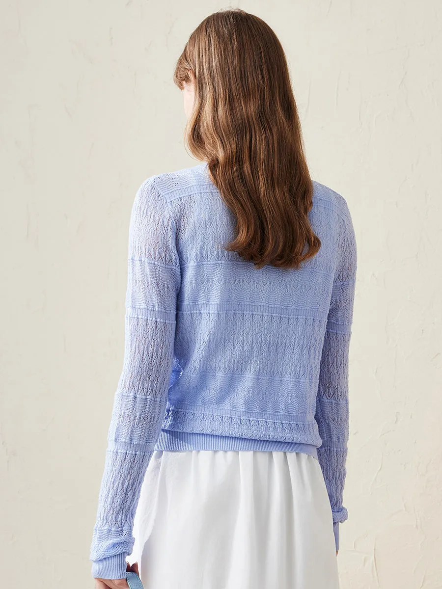 100% Wool Women's Stylish Lace Knit Sweater sold by COMOBOCA product image thumbnail 3