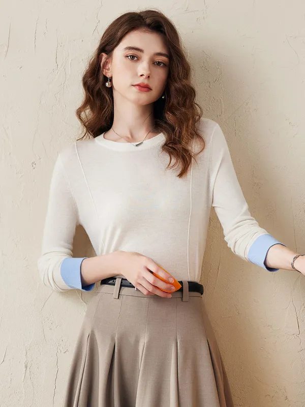 Women's Essential Color-Blocked Knit Sweater sold by COMOBOCA