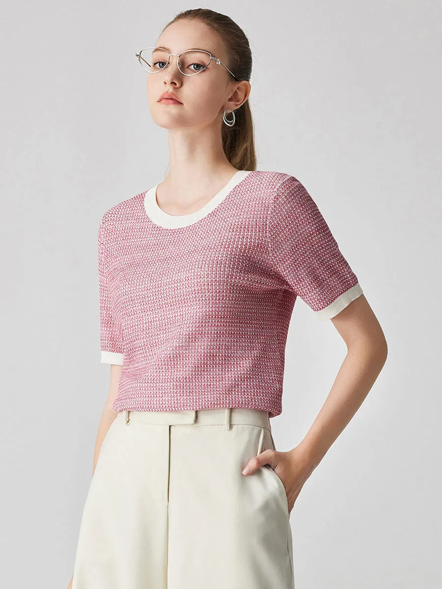 Women's Chic Striped Knit T-Shirt sold by COMOBOCA product image thumbnail 2