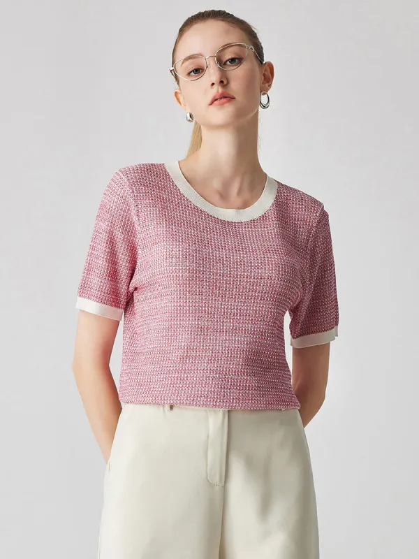 Women's Chic Striped Knit T-Shirt sold by COMOBOCA