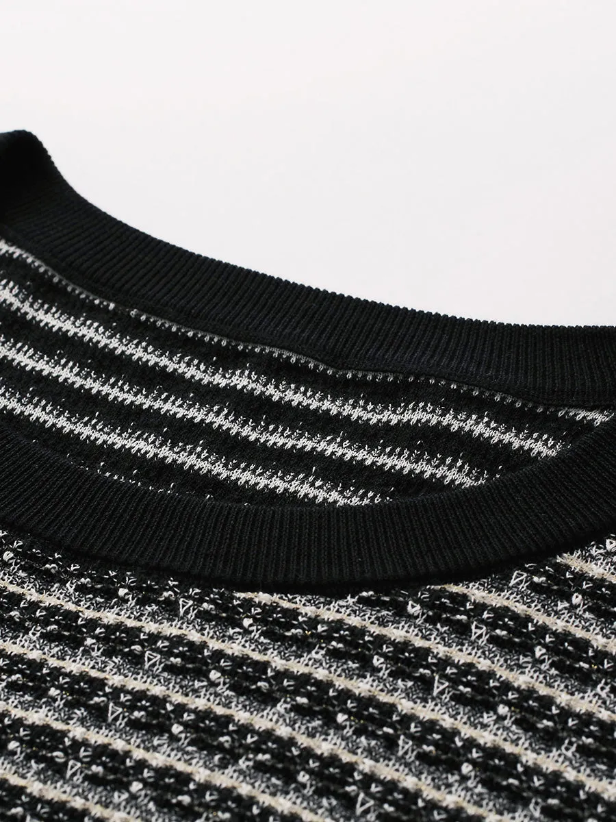 Women's Elegant Striped Knit T-Shirt sold by COMOBOCA product image thumbnail 5