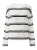 Women's Striped Ribbed Round Neck Sweater sold by COMOBOCA