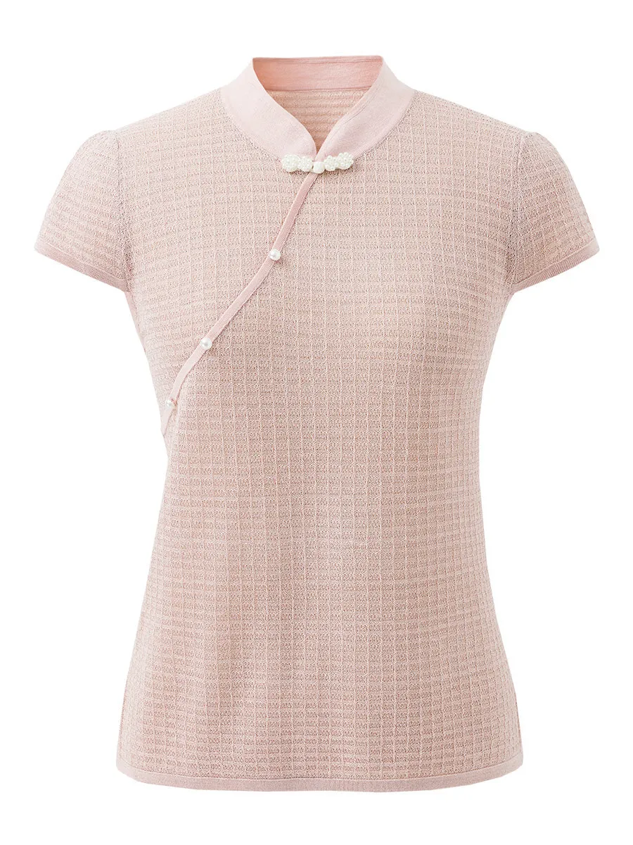 Women's Textured Pearl Accents Blouse sold by COMOBOCA product image thumbnail 4