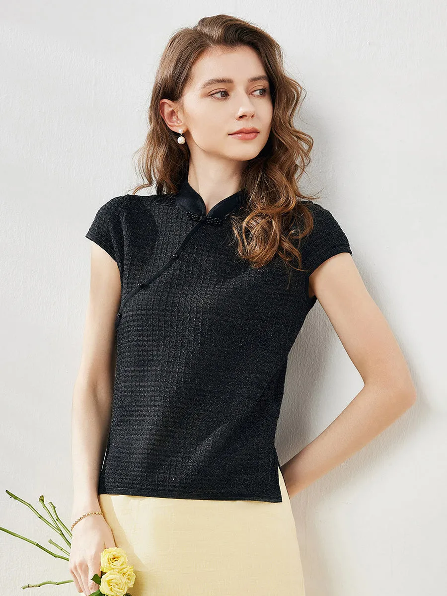 Women's Textured Pearl Accents Blouse sold by COMOBOCA product image thumbnail 5