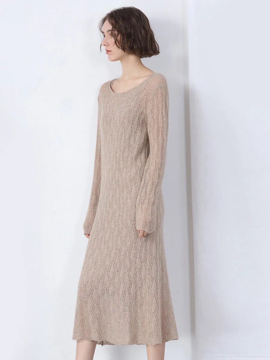 100% Cashmere Women's Cable Knit Sweater Dress sold by COMOBOCA product image thumbnail 5