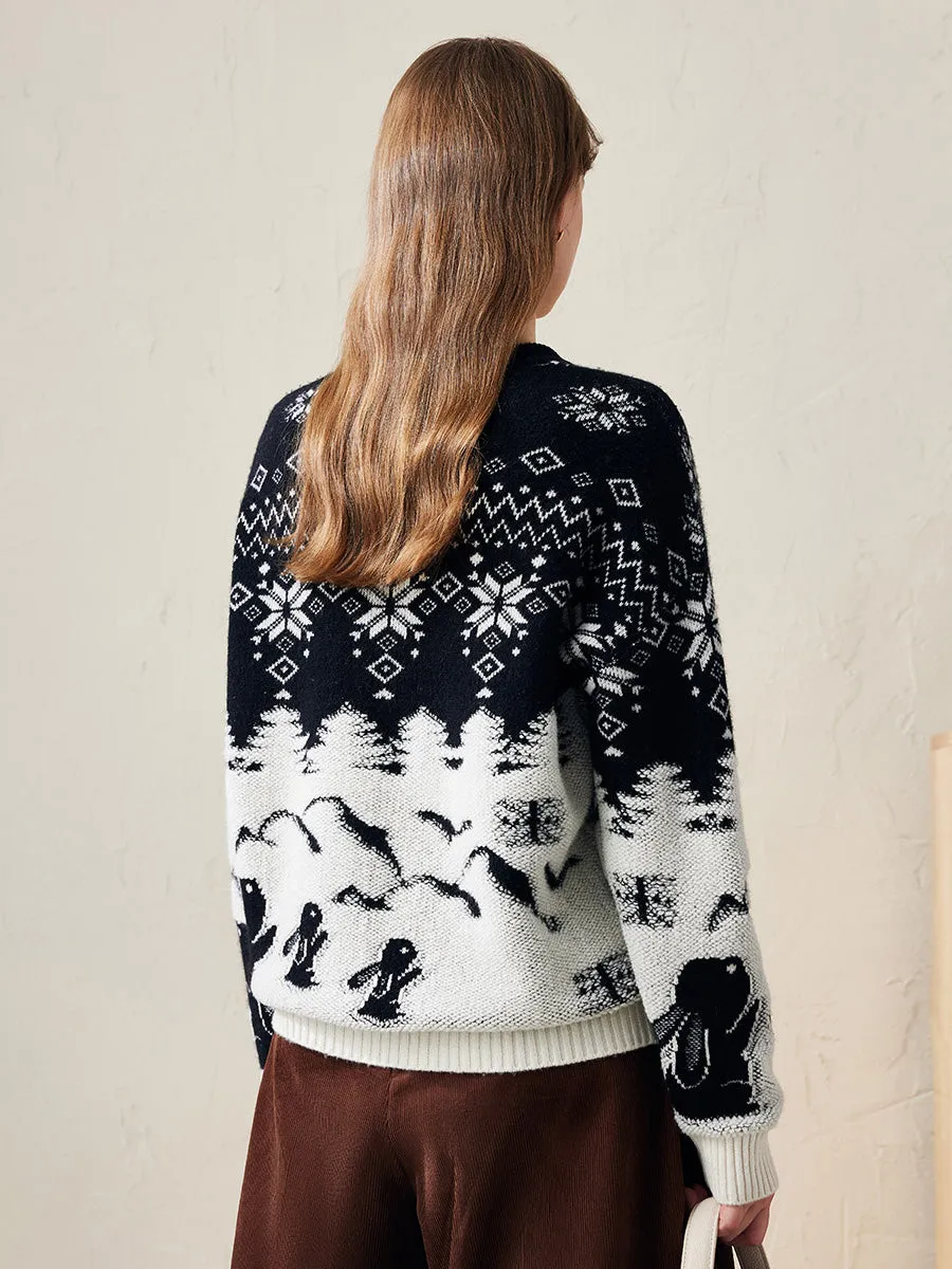100% Wool Women's Winter Wonderland Sweater sold by COMOBOCA product image thumbnail 2