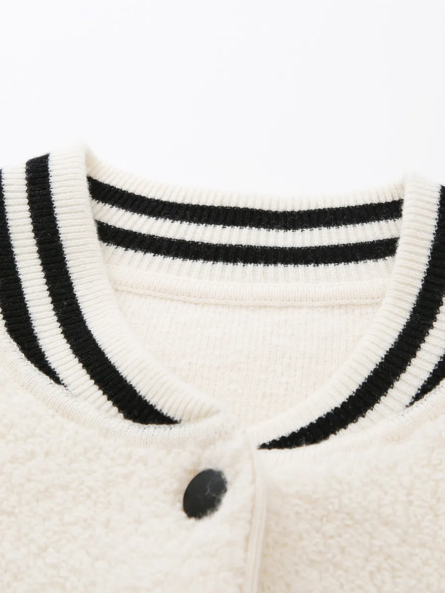 100% Wool Women's Striped Ribbing Jacket sold by COMOBOCA product image thumbnail 5