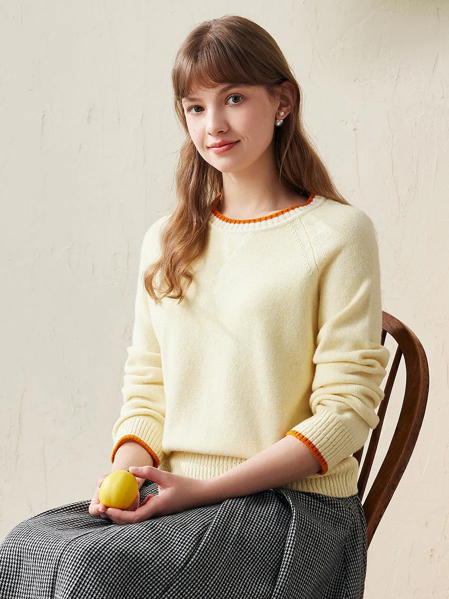 100% Wool Women's Contrast Trim Knit Sweater sold by COMOBOCA product image thumbnail 4