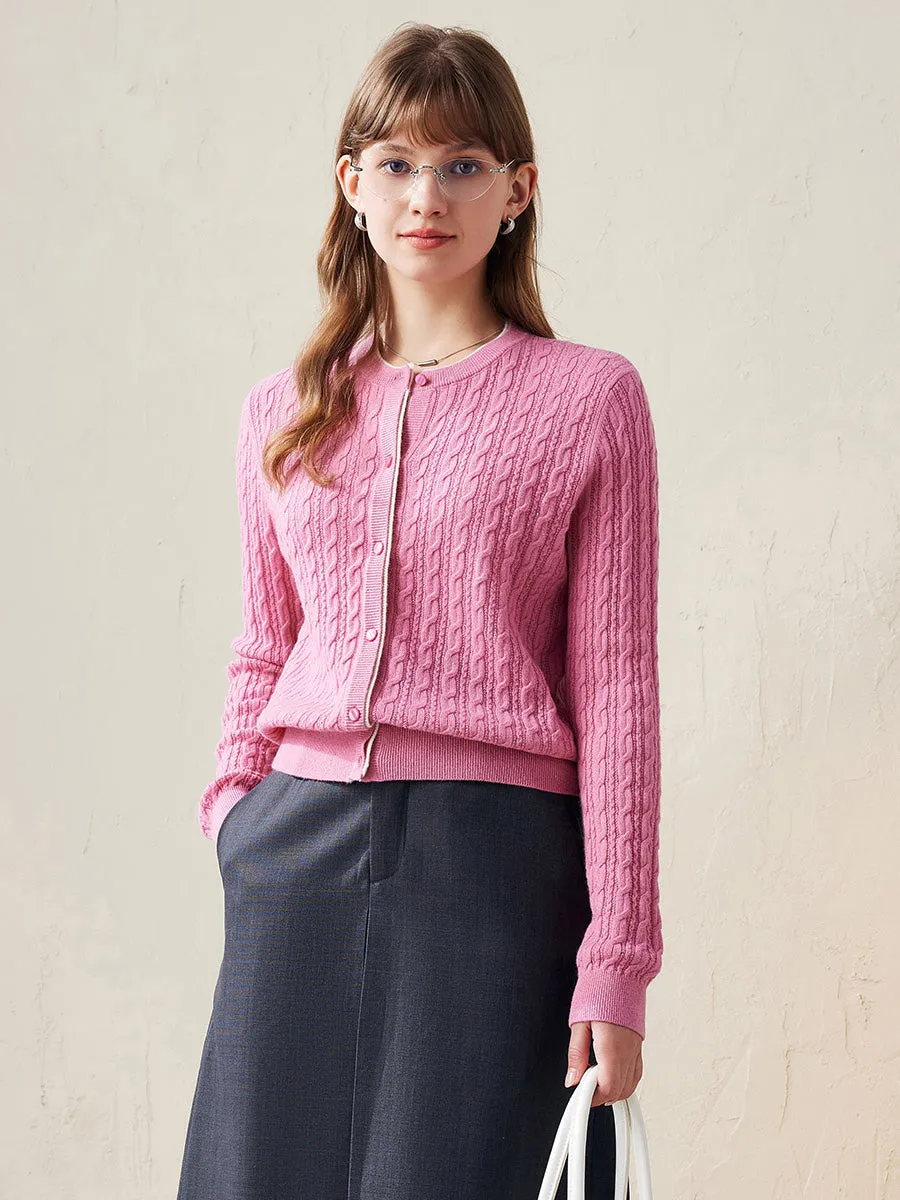 100% Wool Women's Cable Knit Cardigan sold by COMOBOCA