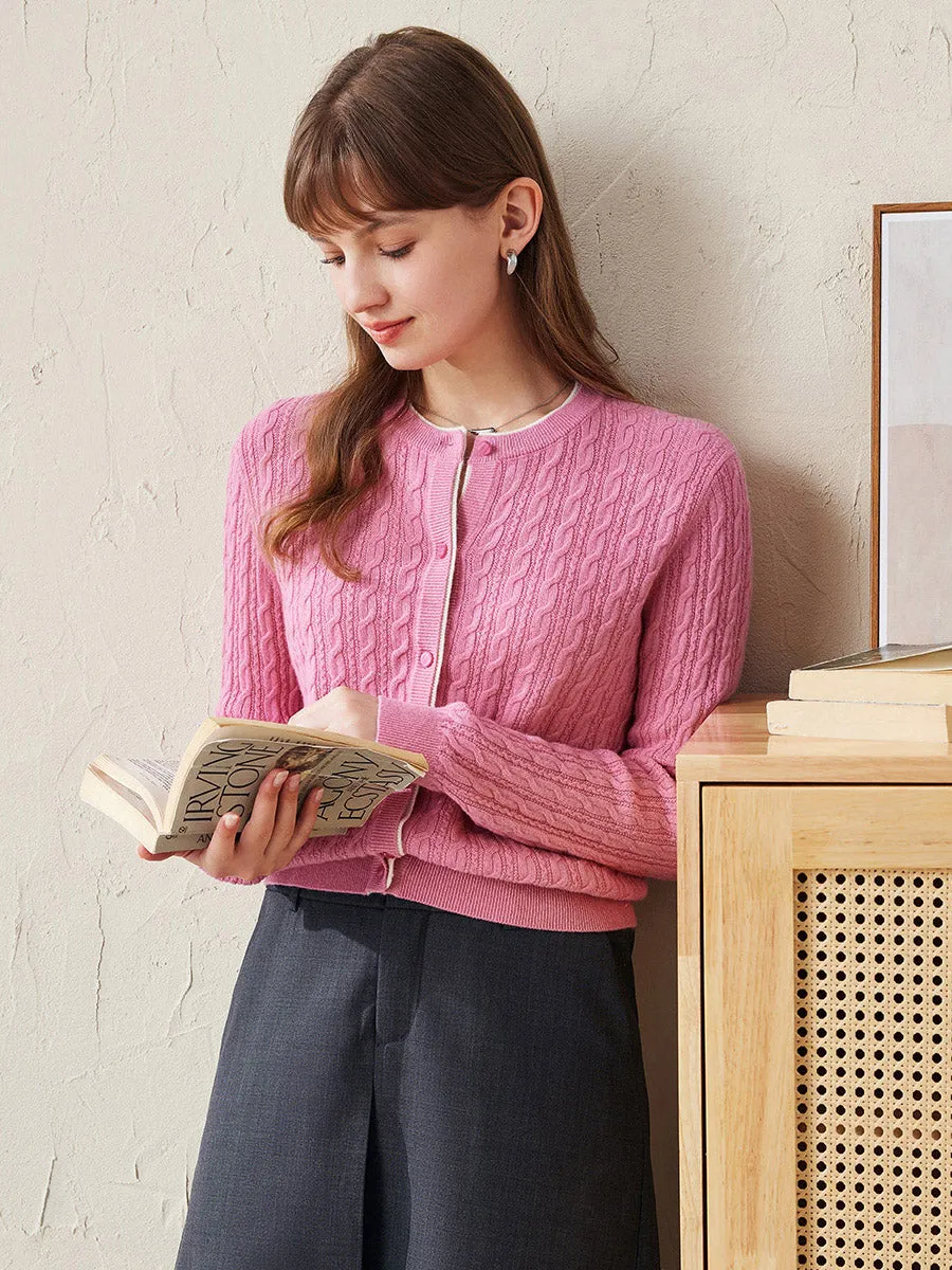 100% Wool Women's Cable Knit Cardigan sold by COMOBOCA product image thumbnail 2