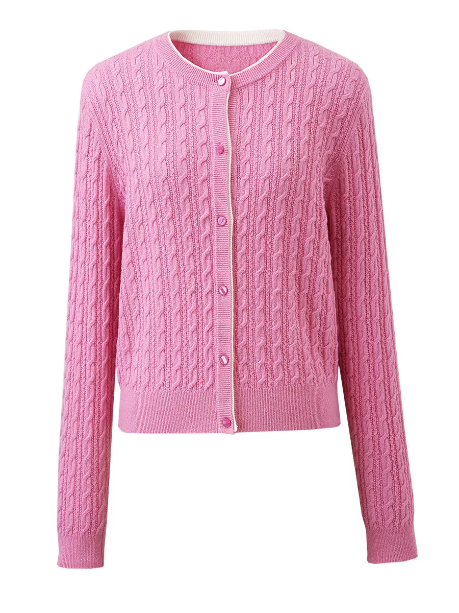 100% Wool Women's Cable Knit Cardigan sold by COMOBOCA product image thumbnail 4