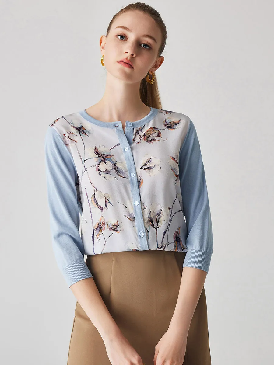 Women's Floral Patterned Button-Down Cardigan sold by COMOBOCA product image thumbnail 5